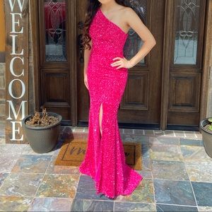 Pink sequin formal dress